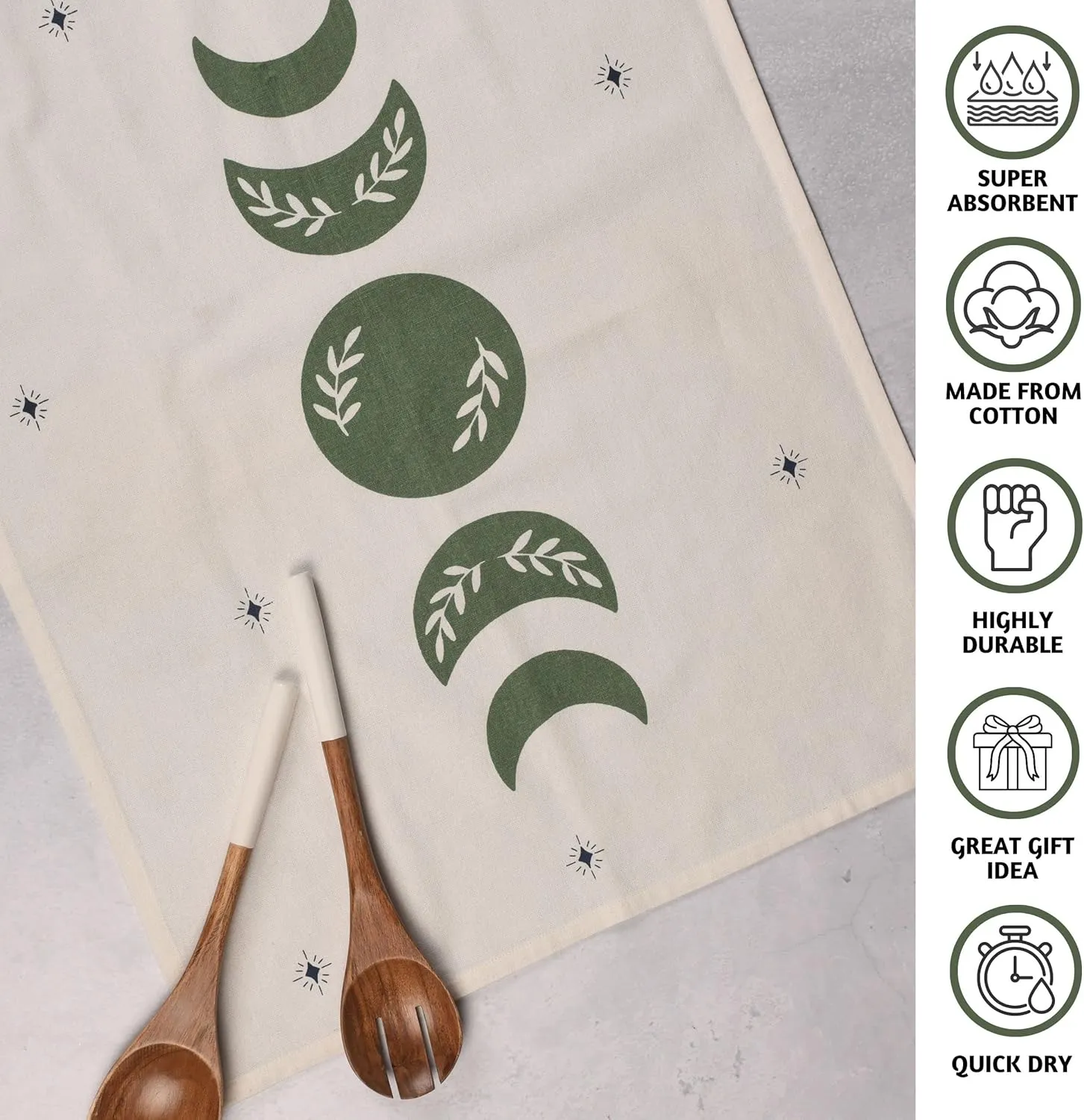 Folkulture Kitchen Towels or Dish Towels, 20" X 26" Modern Kitchen Hand Towels or Tea Towels for Valentine Day Gifts for her, Set of 3 Cotton Dishtowels and Dishcloth for Home Décor.