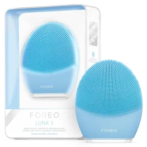 FOREO LUNA 3 Facial Cleansing Brush | Combination skin | Anti Aging Face Massager | Enhances Absorption of Facial Skin Care Products|For Clean&Healthy Face Care|Simple&Easy|Waterproof|Battery Powered