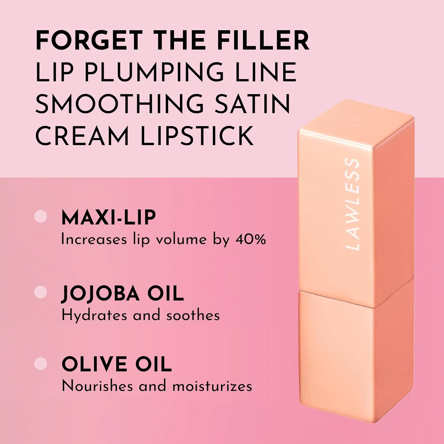 Forget the Filler Lip-Plumping Line-Smoothing Satin Cream Lipstick, Soft Truffle, Pink, 0.1 Ounce