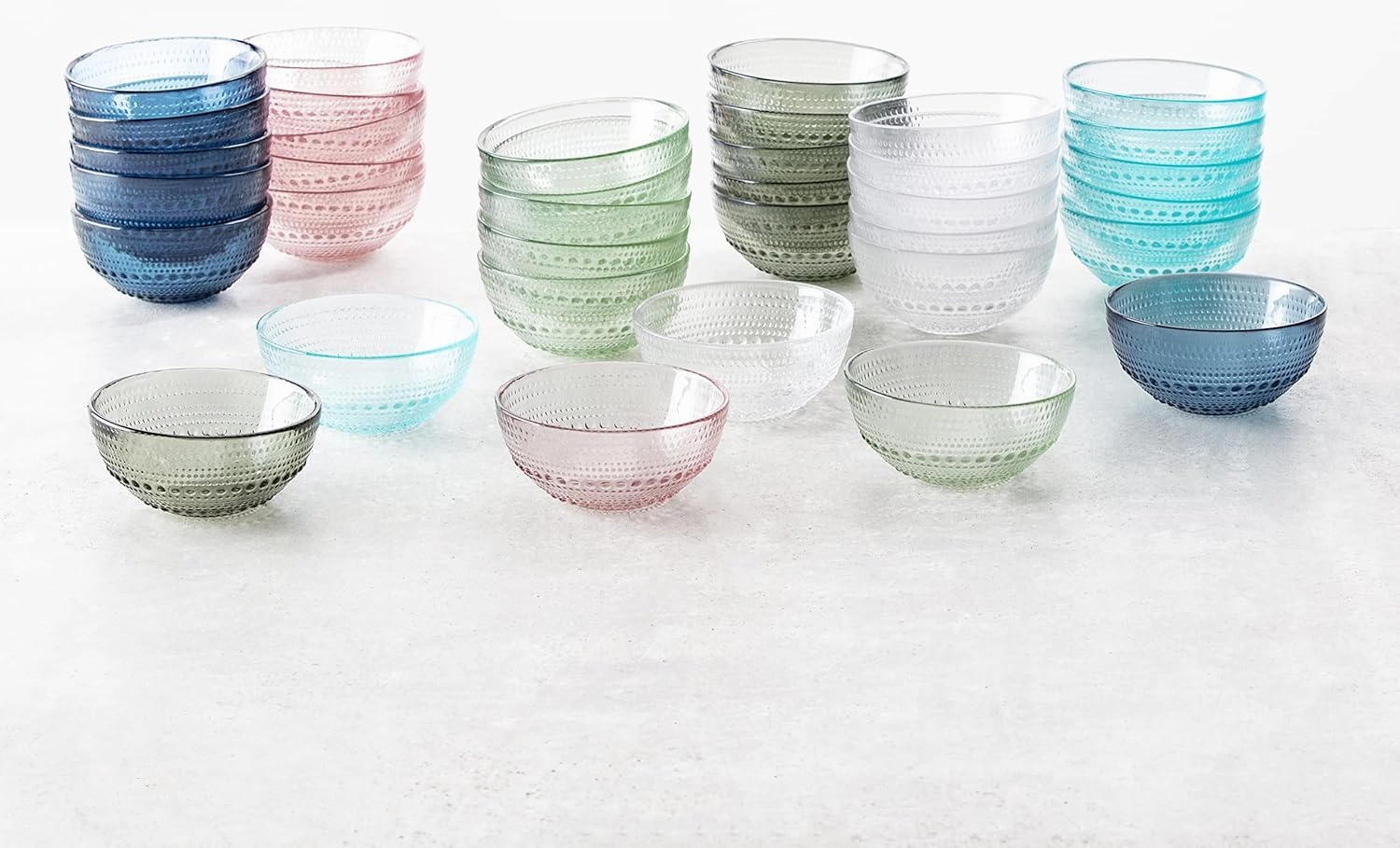 Fortessa Jupiter Vintage Glassware Collection 5 Inch Cereal Salad Dessert Snack All-Purpose Bowl 6 Pack, Smoke Gray, 14 Ounce (6 Pack)
