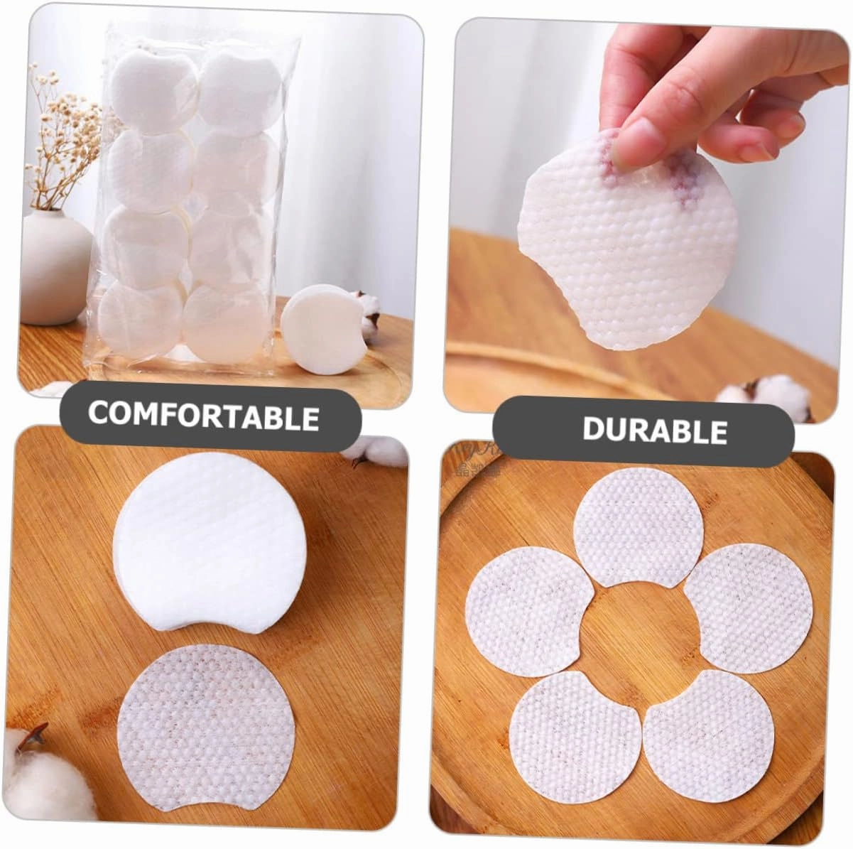 FRCOLOR 1200Pcs Disposable Makeup Remover Pads Pearl Pattern Make up Wipes for Face Thin Wipes Travel Makeup Wipes Face Cleansing Nails Polish Remover Cotton Pads-White