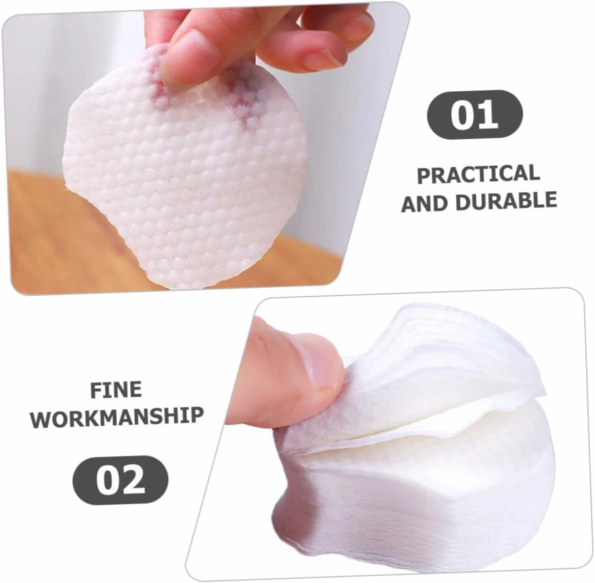 FRCOLOR 1200Pcs Disposable Makeup Remover Pads Pearl Pattern Make up Wipes for Face Thin Wipes Travel Makeup Wipes Face Cleansing Nails Polish Remover Cotton Pads-White