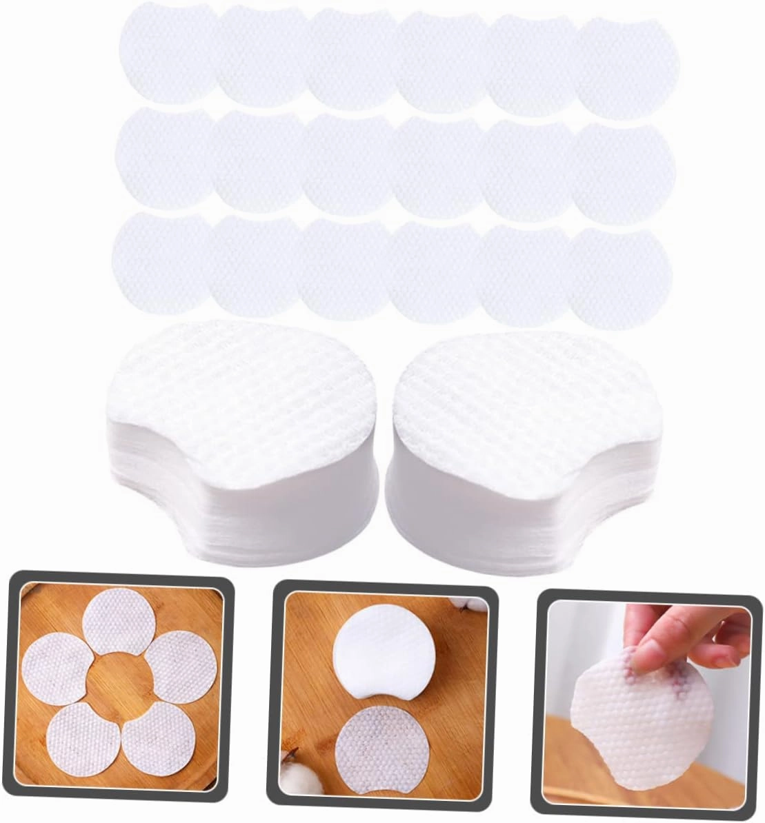 FRCOLOR 1200Pcs Disposable Makeup Remover Pads Pearl Pattern Make up Wipes for Face Thin Wipes Travel Makeup Wipes Face Cleansing Nails Polish Remover Cotton Pads-White