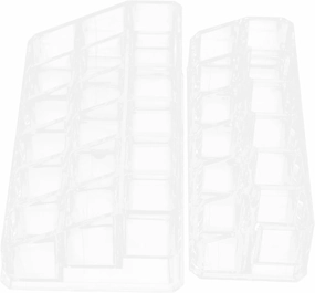 FRCOLOR 2pcs Clear Lipstick Holder Compact Lip Gloss Storage Organizer for Vanity Bathroom Makeup Studio Durable Lightweight Display Stand for Lipstick Tubes