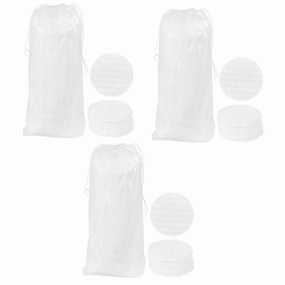 FRCOLOR 3pcs 1 Facial Cleansing Pads 100 Reusable Cotton Rounds for Makeup Removal Exfoliating Hydrating Compact for Travel