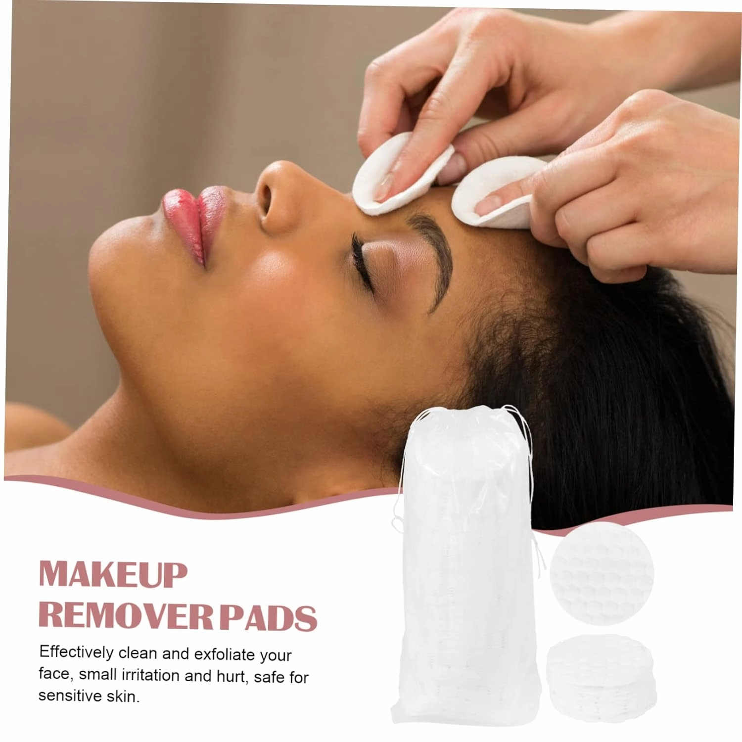 FRCOLOR 3pcs 1 Facial Cleansing Pads 100 Reusable Cotton Rounds for Makeup Removal Exfoliating Hydrating Compact for Travel