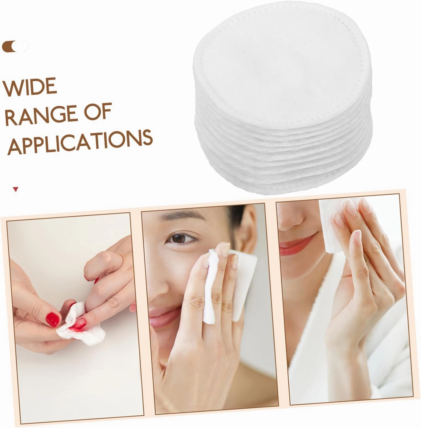 FRCOLOR 3sets Thick 3-Layer Reusable Cotton Pads for Makeup Removal Cotton Balls for Face 200pcs*3