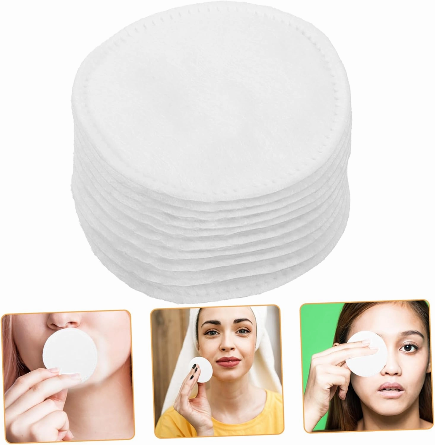 FRCOLOR 3sets Thick 3-Layer Reusable Cotton Pads for Makeup Removal Cotton Balls for Face 200pcs*3