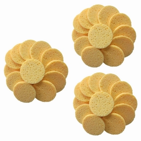 FRCOLOR 60pcs Skin-friendly Makeup Removal Sponges Soft Cotton Pads for Gentle Facial Cleansing Exfoliation and Oil Control Round for Daily Use