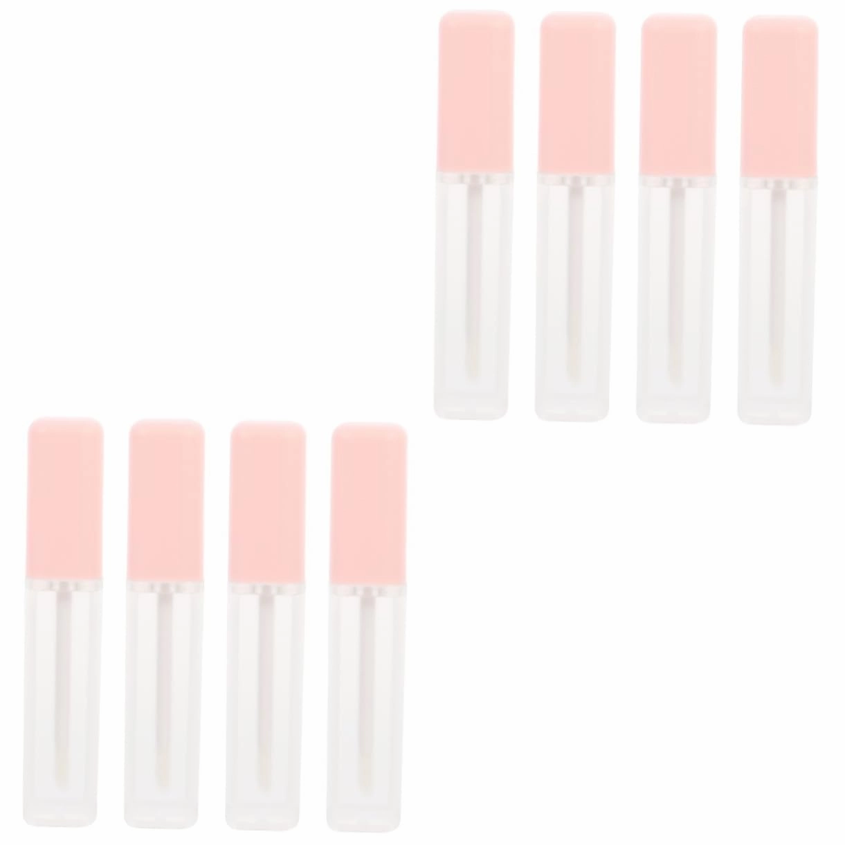 FRCOLOR 8 Pcs Frosted Lipstick Tube Cover Lip Container Set for Travel Lip Gloss Tubes