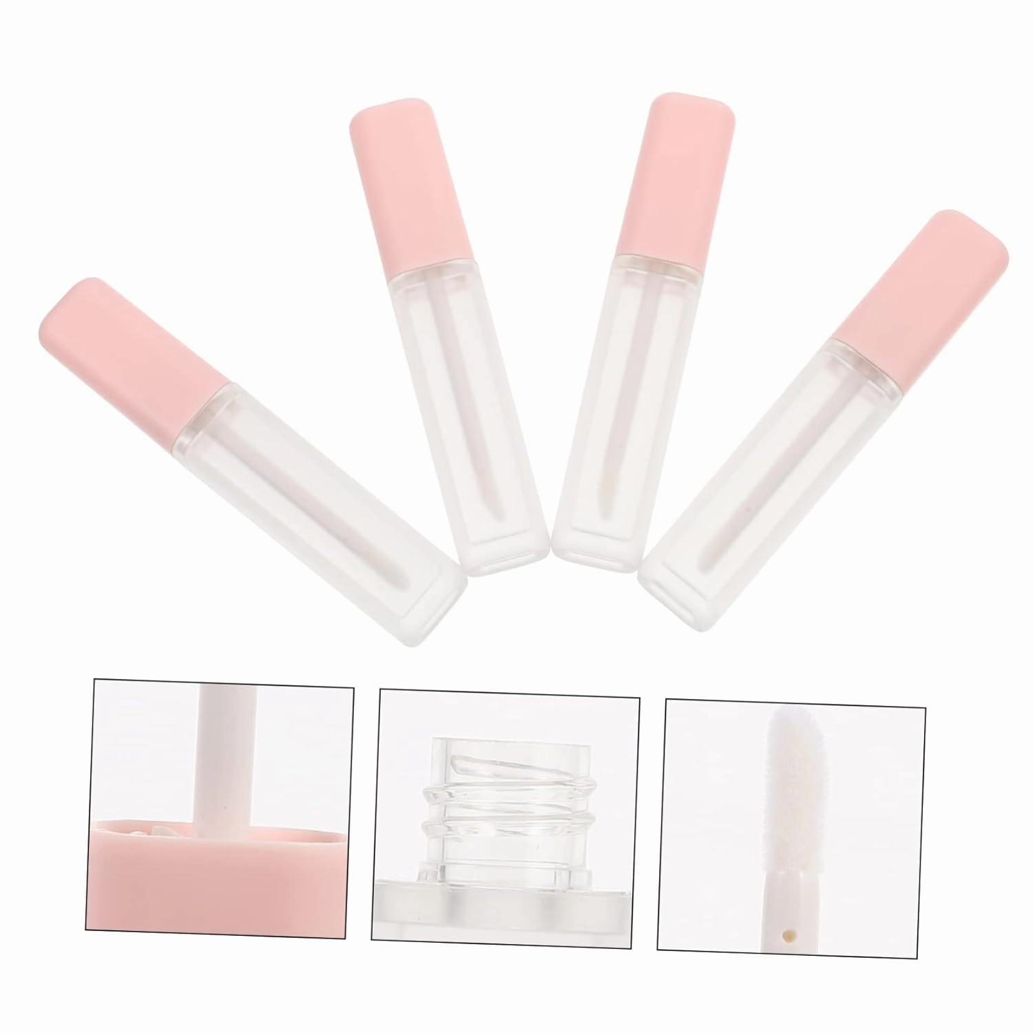 FRCOLOR 8 Pcs Frosted Lipstick Tube Cover Lip Container Set for Travel Lip Gloss Tubes
