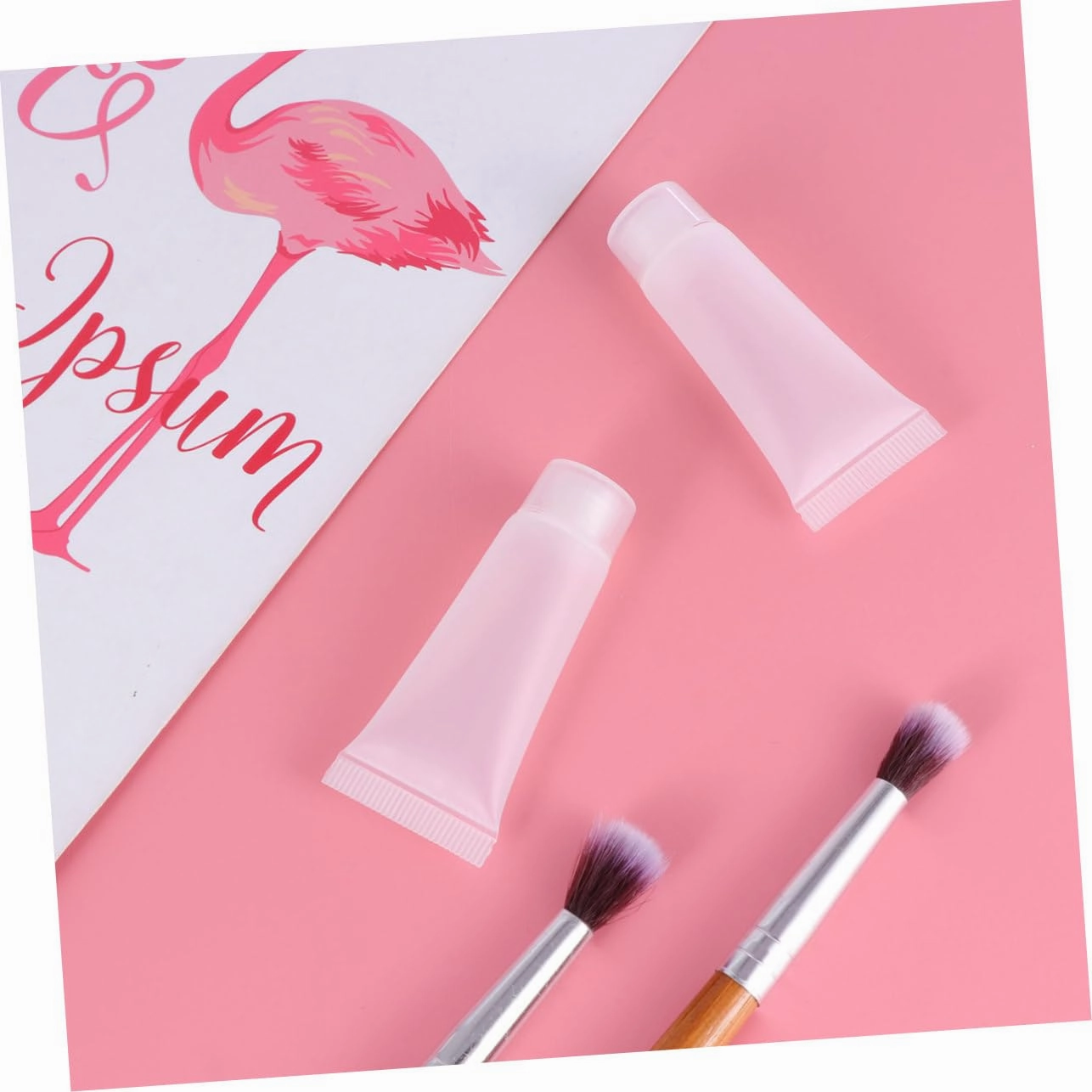 FRCOLOR Lip Gloss Containers 60 Pcs Makeup Bottle Clear Cosmetic Container Refillable Lotion Tube Lip Gloss Airless Pump Jar Kit Cream Tubes Small Perfume Spray Bottle Empty Cream Bottles Cream White