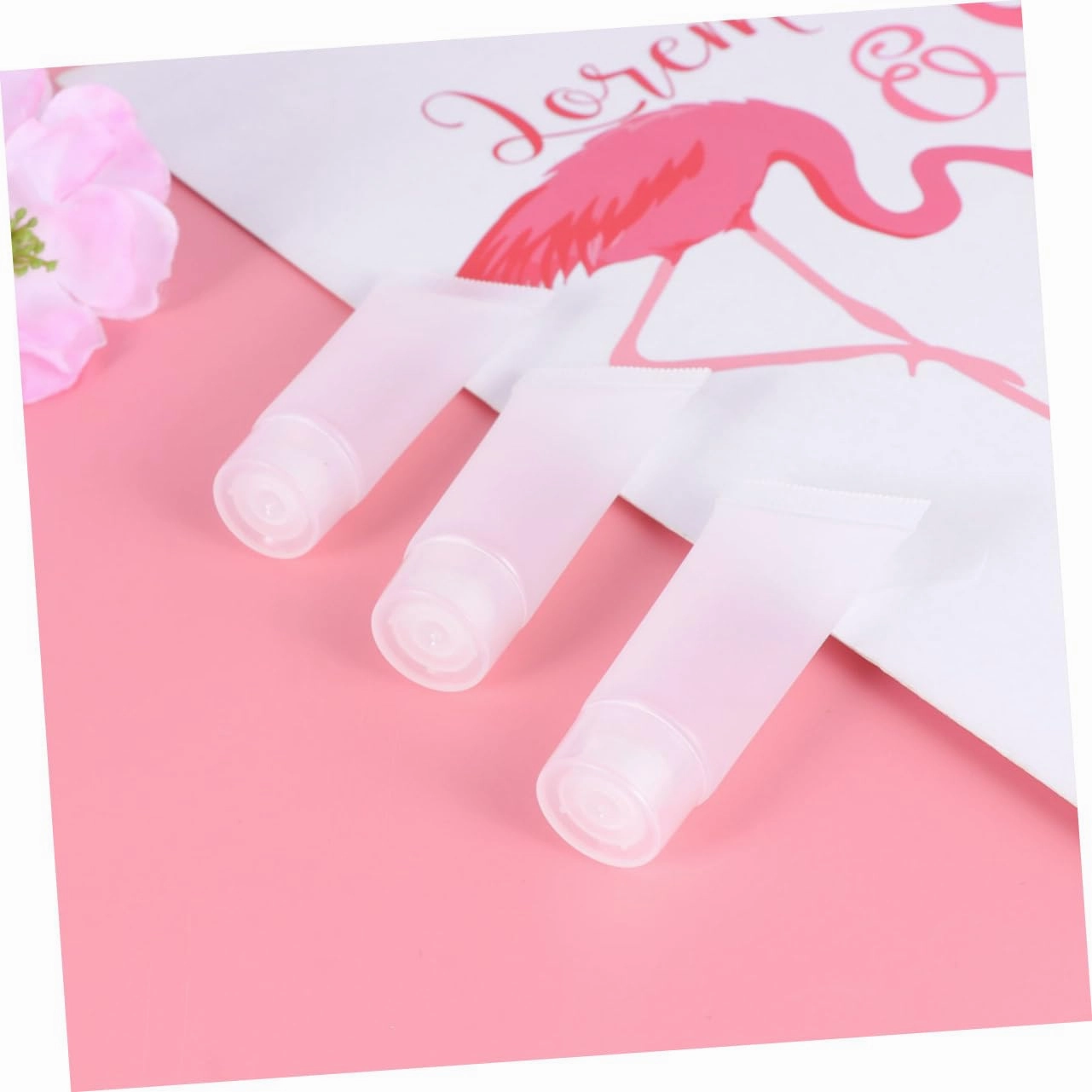 FRCOLOR Lip Gloss Containers 60 Pcs Makeup Bottle Clear Cosmetic Container Refillable Lotion Tube Lip Gloss Airless Pump Jar Kit Cream Tubes Small Perfume Spray Bottle Empty Cream Bottles Cream White