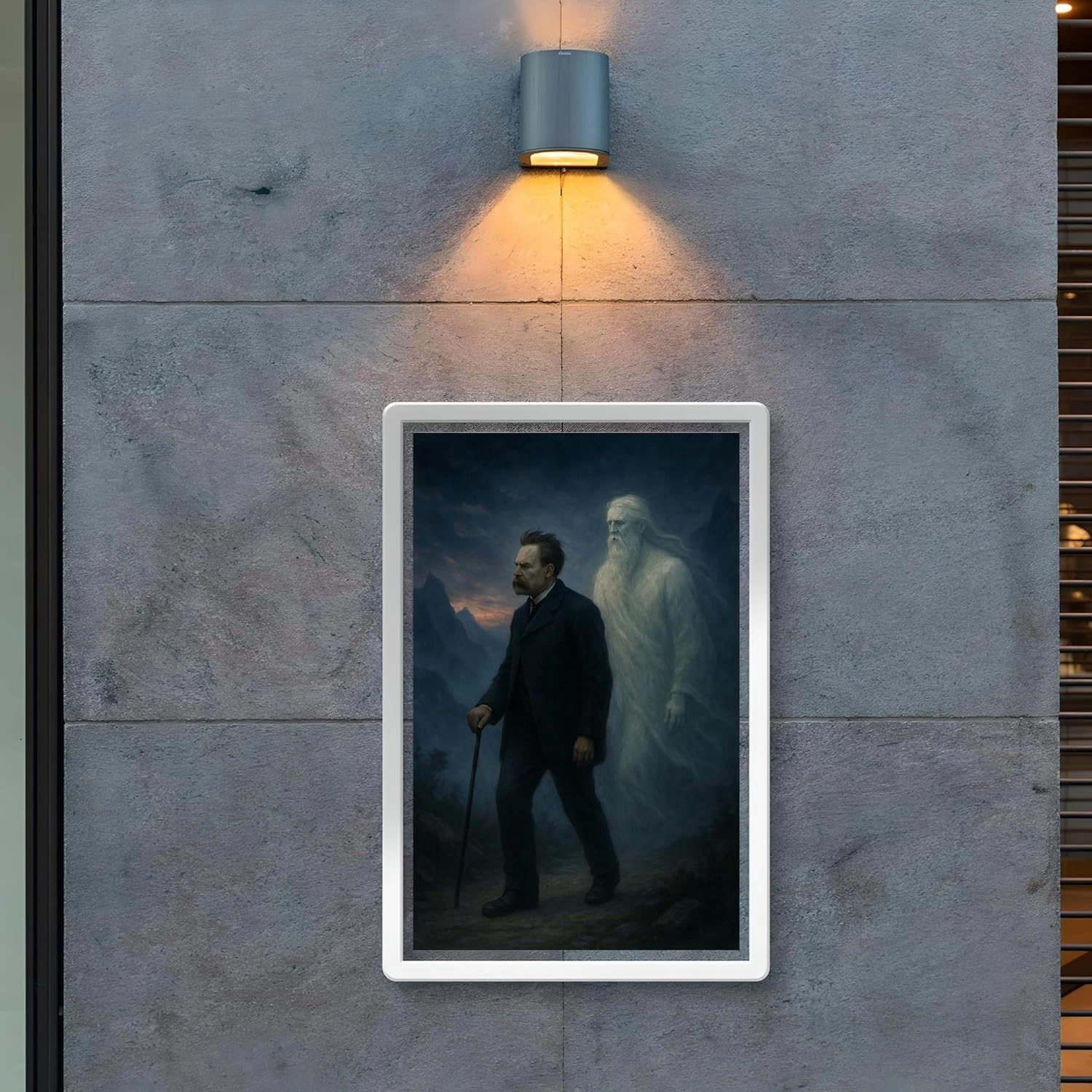Friedrich Nietzsche and Zarathustra Misty Mountain Path Symbolist Art Poster Print Twilight Wall Decor - 18x24 inches