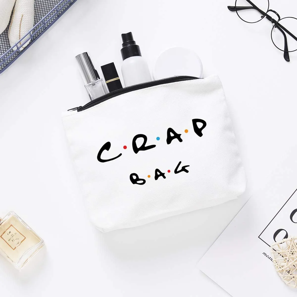 Funny gift Friend makeup bag, Best friend Cosmetic Bag, Friends Theme Natural Reusable Eco-Friendly Makeup Bag Gifts, for Women Men Best Friends Birthday Christmas Gift