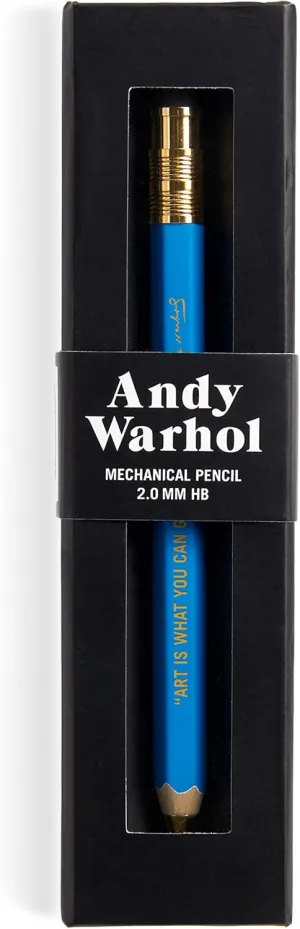 Galison Andy Warhol Philosophy – Mechanical Pencil Featuring Famous Andy Warhol Quote With Gold Lettering and Refillable Lead and Eraser