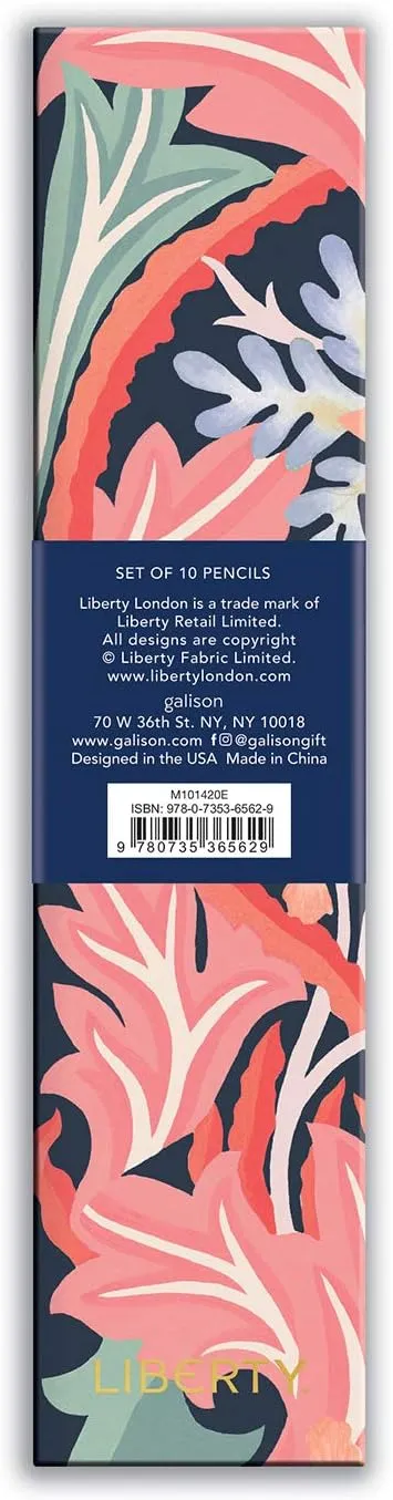 Galison Liberty London Floral Pencil Set – Includes 10 Standard #2 Wooden Pencils with Erasers, Includes Reusable Box, Stylish Writing Pencils Featuring Stunning Designs, Makes a Great Gift