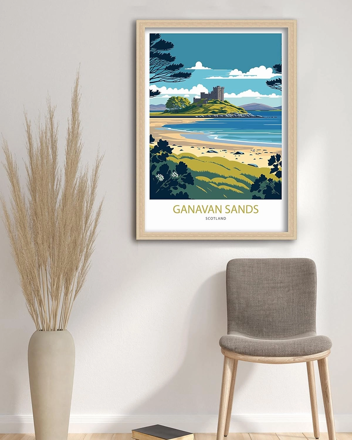 Ganavan Sands Dunstaffnage Travel Print Poster Wall Art Ganavan Sands Ganavan Sands Print Oban Print Oban Poster