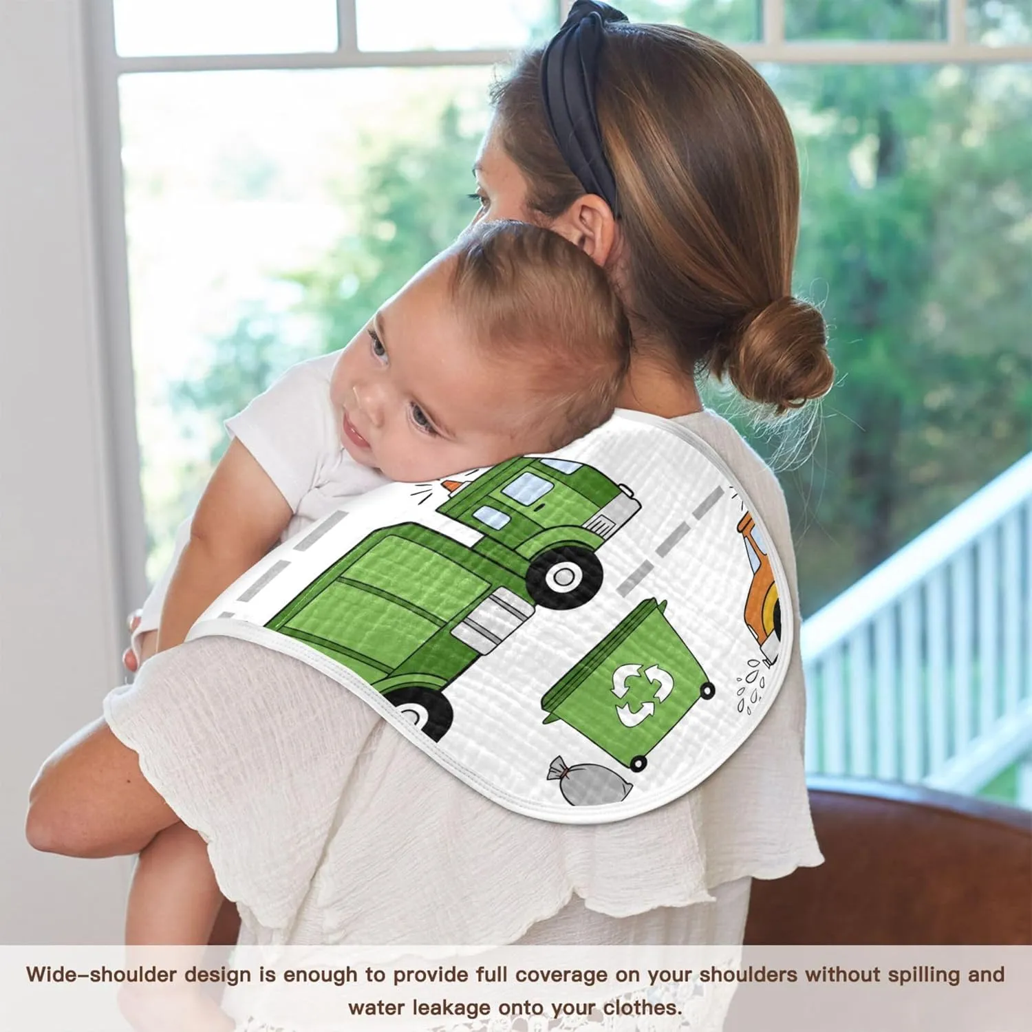 Garbage Trucks Car Burp Cloths Baby Boys Girls Absorbent Soft Cotton Burping Cloths Rags 2 Pack
