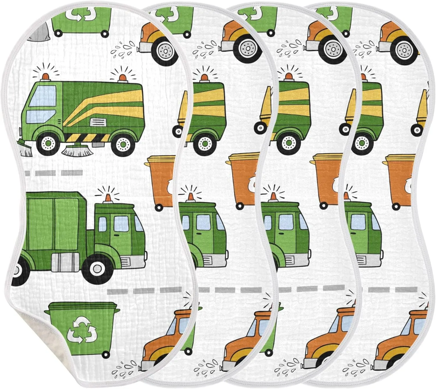 Garbage Trucks Car Burp Cloths Baby Boys Girls Absorbent Soft Cotton Burping Cloths Rags 2 Pack
