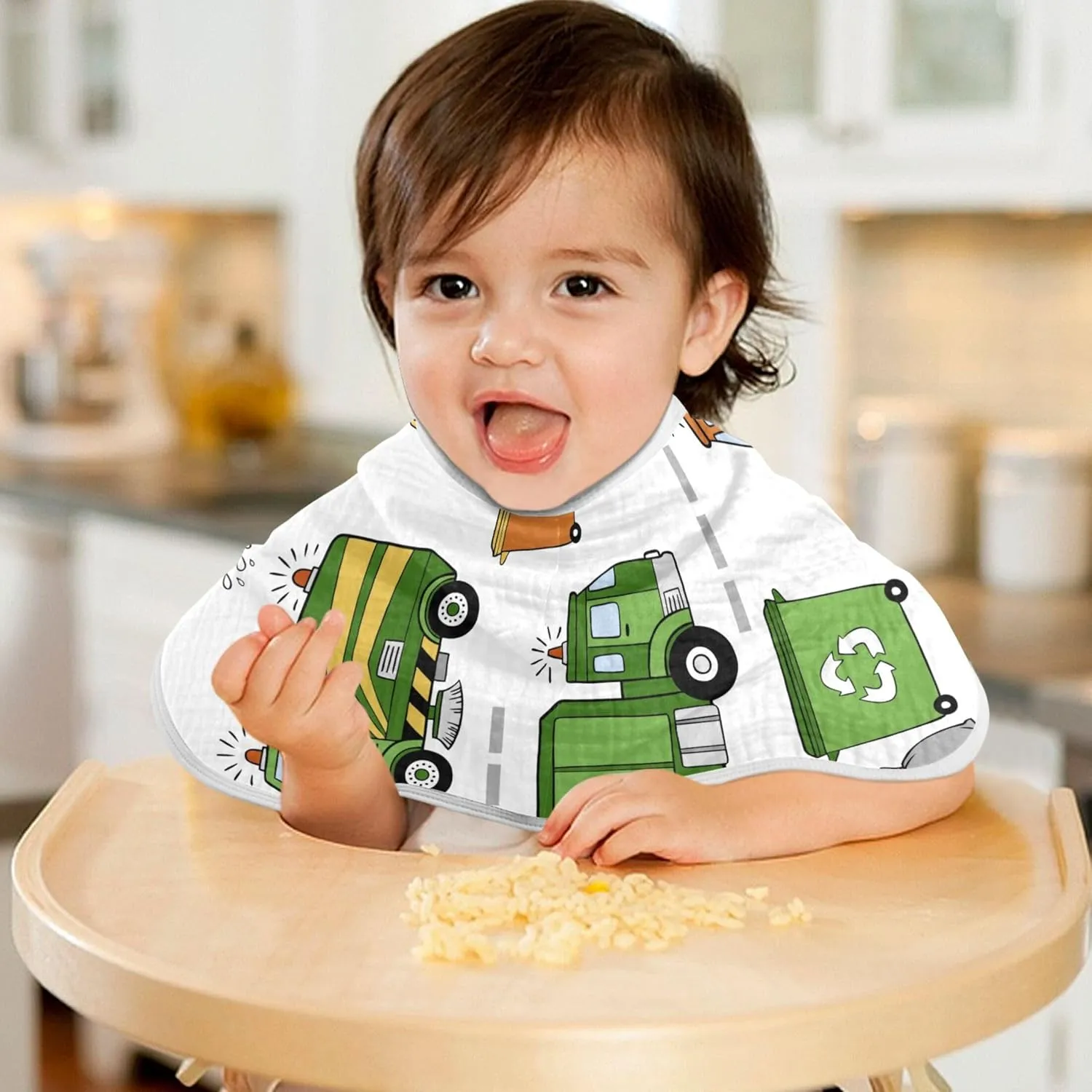 Garbage Trucks Car Burp Cloths Baby Boys Girls Absorbent Soft Cotton Burping Cloths Rags 2 Pack