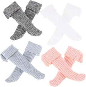 Garneck Soft Stylish Doll Socks 4 Pairs Mini Doll Accessories Fashionable Cozy for Daily Life Parties Performances