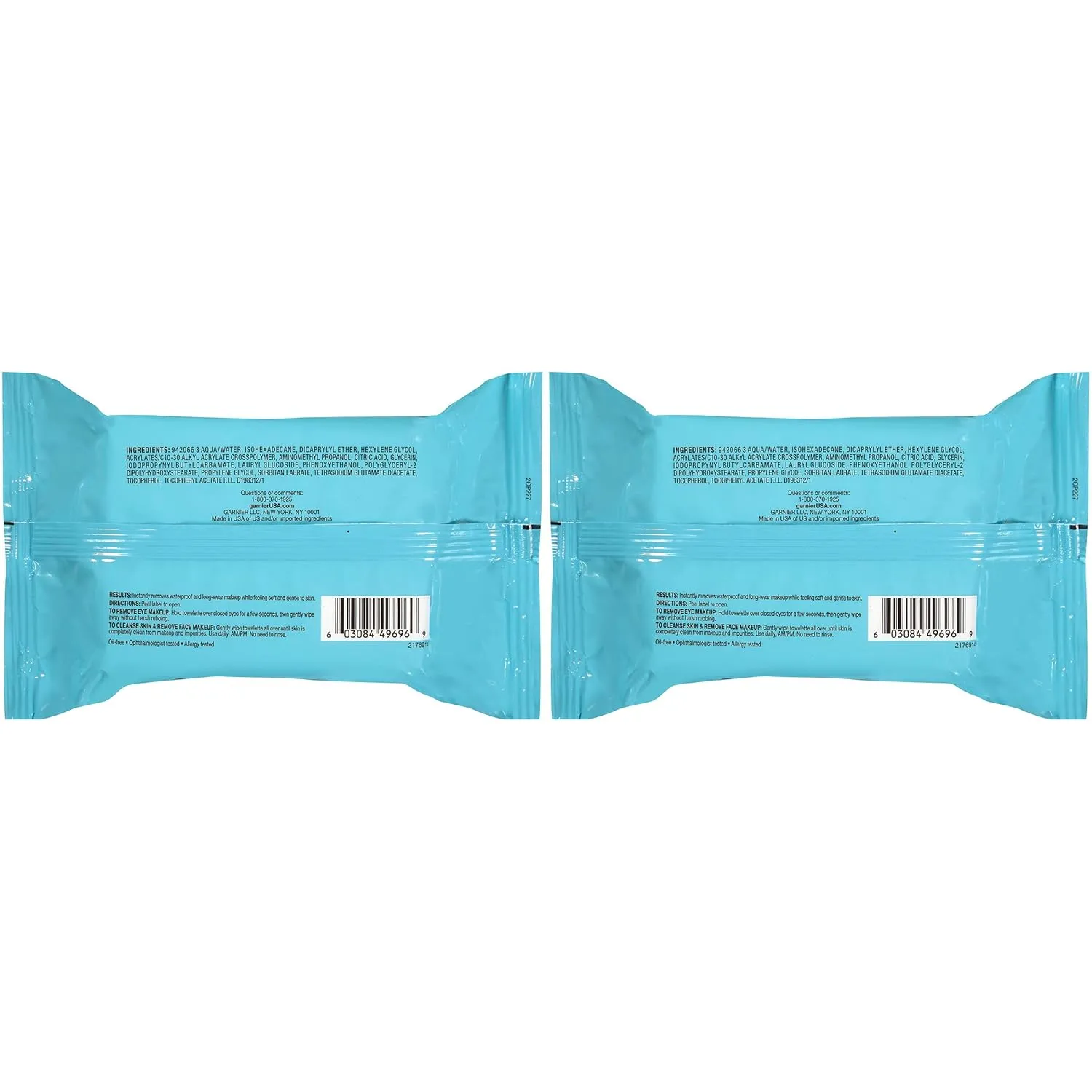 Garnier Micellar Facial Cleanser & Makeup Remover Wipes for Waterproof Makeup (25 Wipes), 2 Count (Packaging May Vary)