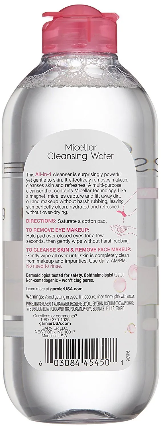 Garnier SkinActive Micellar Cleansing Water, For All Skin Types, 13.5 Fl Oz (Pack of 3)