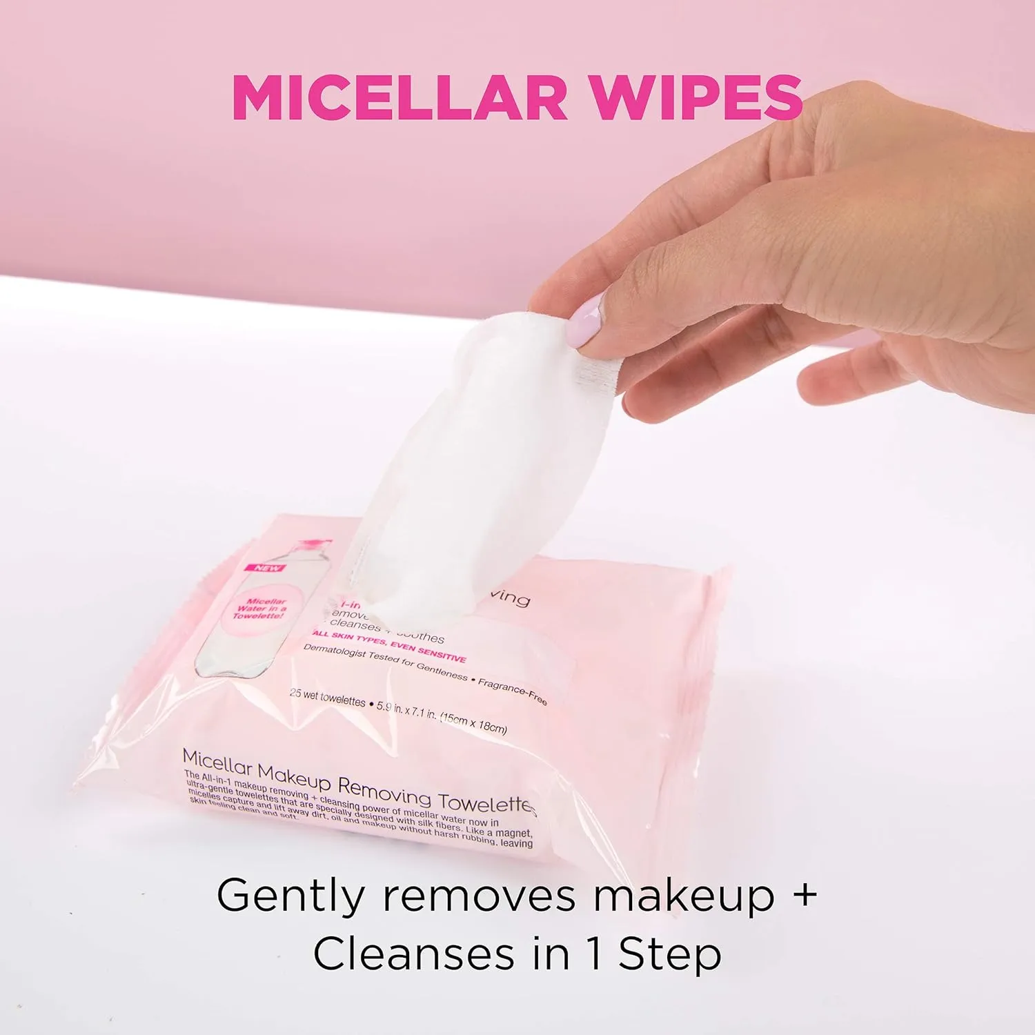 Garnier SkinActive Micellar Facial Cleanser & Makeup Remover Wipes, Gentle for All Skin Types (25 Wipes), 1 Count (Packaging May Vary)