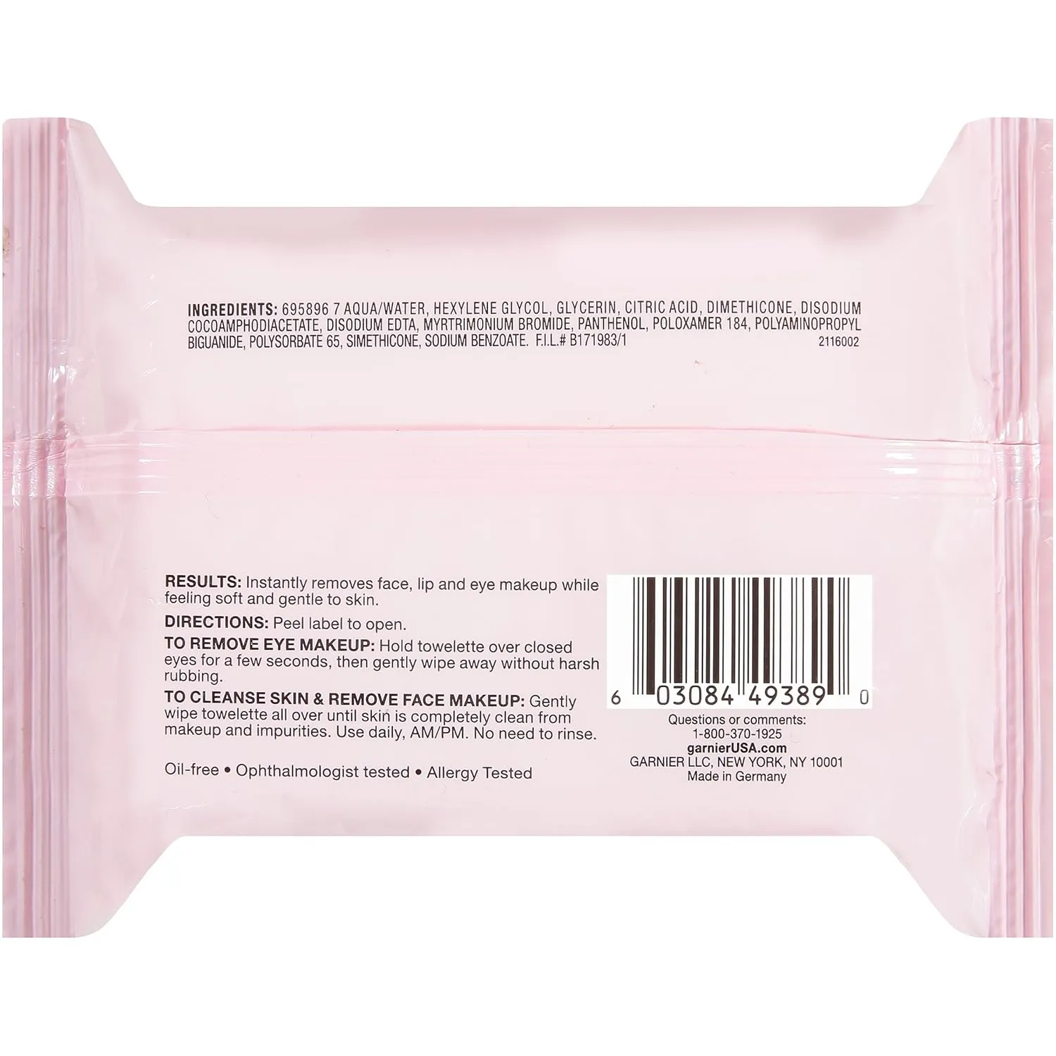 Garnier SkinActive Micellar Facial Cleanser & Makeup Remover Wipes, Gentle for All Skin Types (25 Wipes), 1 Count (Packaging May Vary)