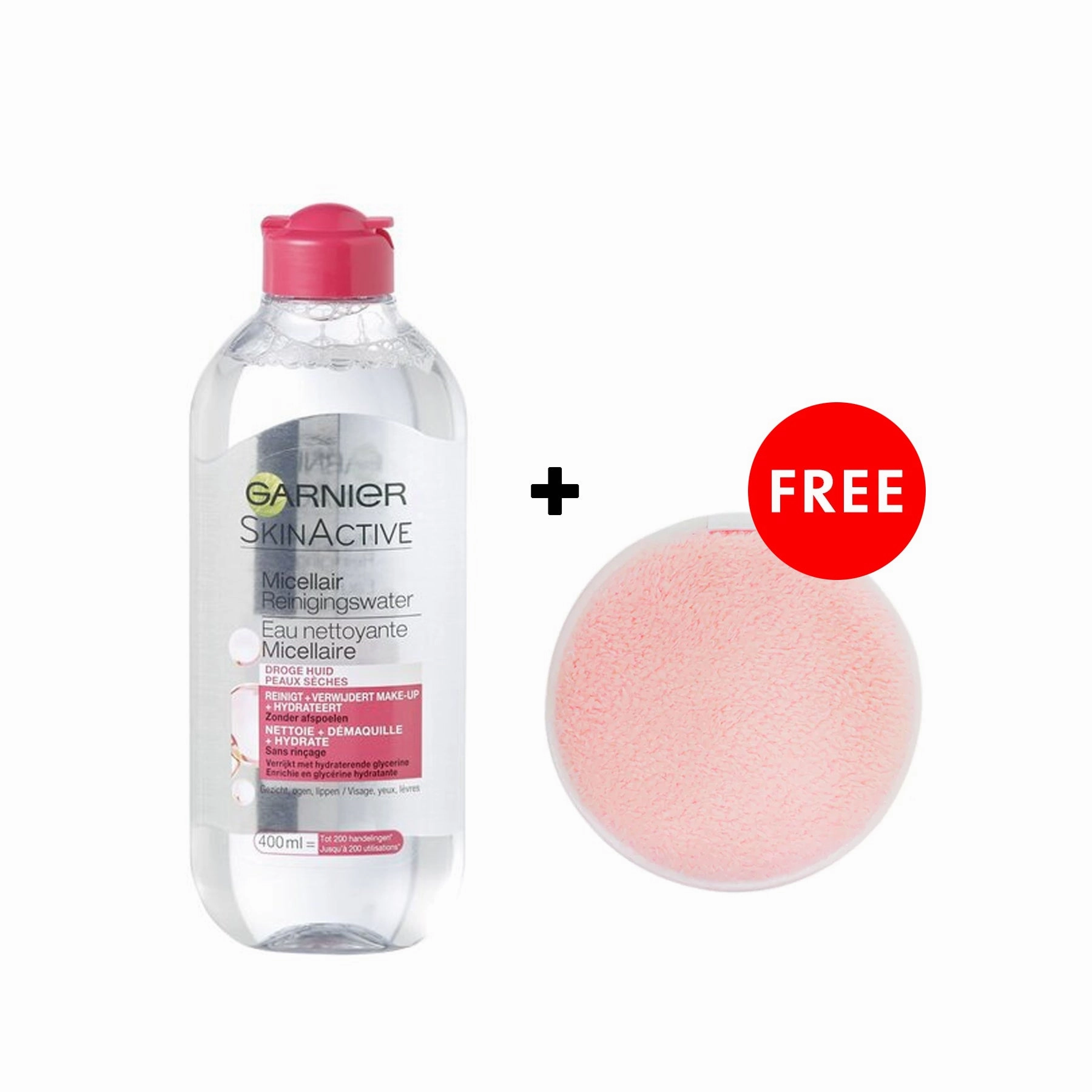 Garnier SkinActive Micellair Reinigings water - 400 ml   FREE Makeup Remover Pad