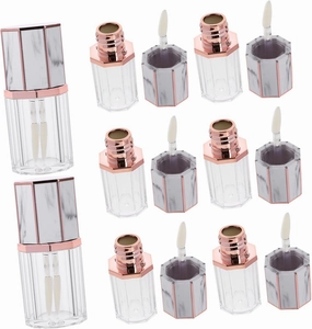 Gatuida 10pcs Makeup Bottles Colors Lip Pigment Containers Square Making Labels Gloss Cute Vial Stick Clear Tube Empty Bulk Glaze