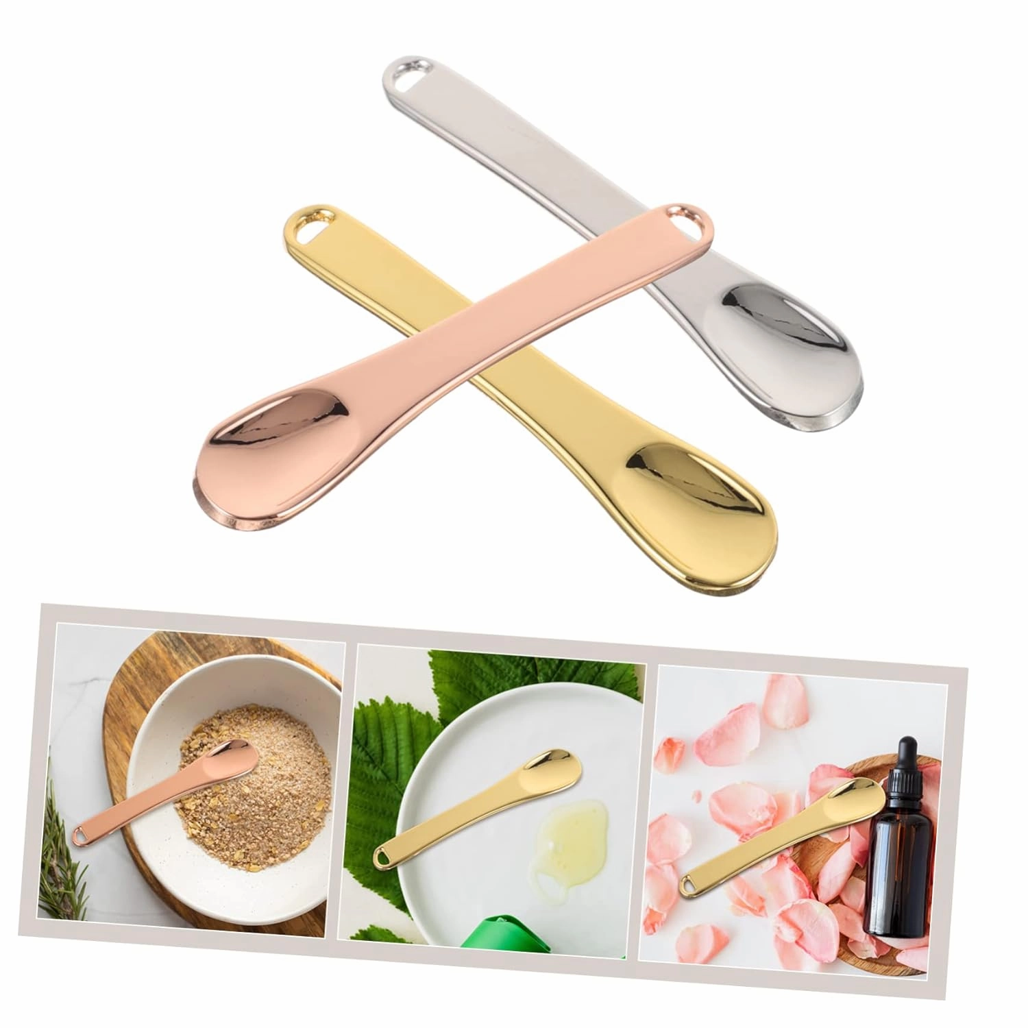 Gatuida 4sets Facial Makeup Spatula Mini Skincare Tool for Cream Spreading and Reusable 3pcs*4
