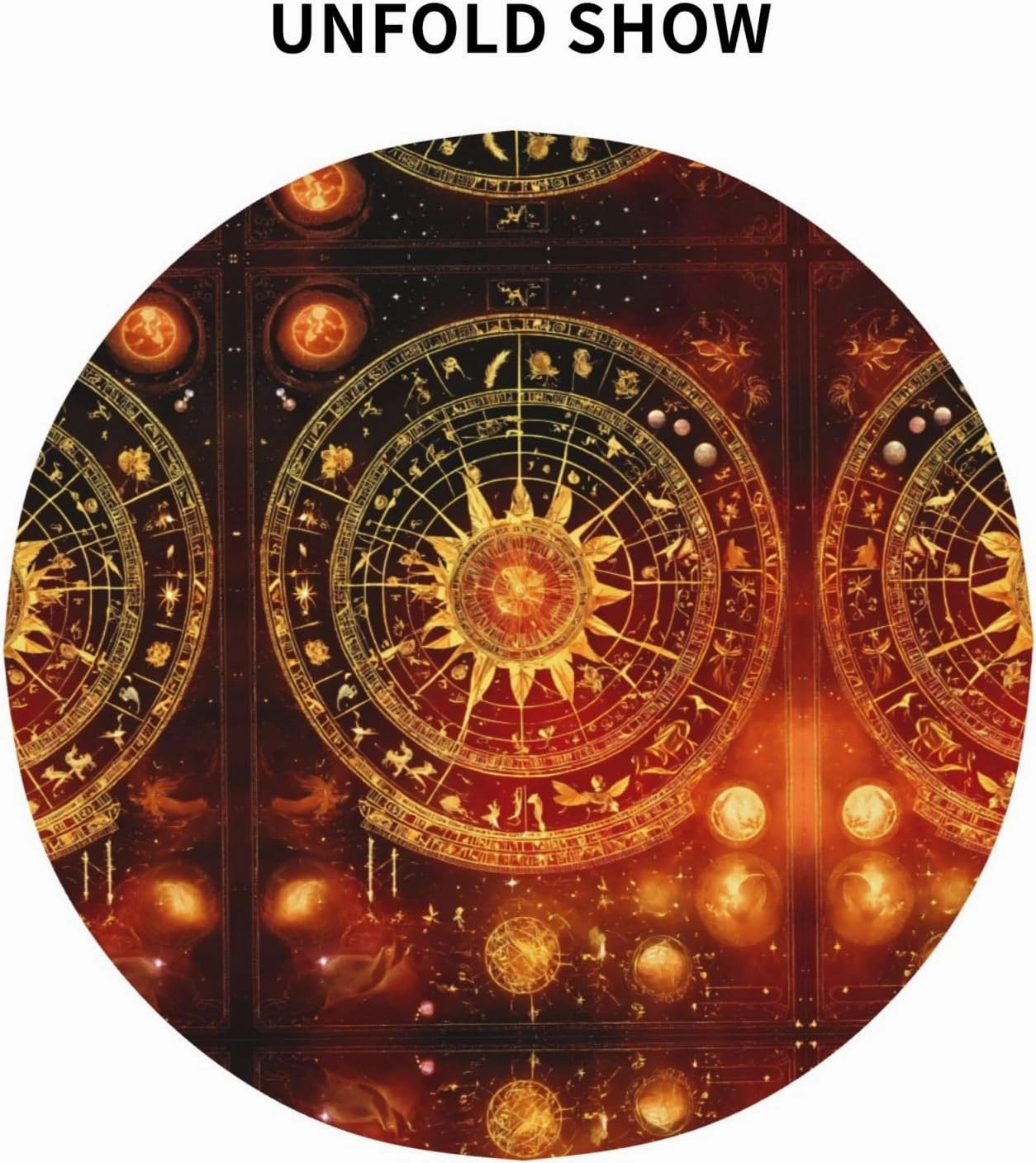 Gears Clock Bronze Century Round Tablecloth,Waterproof Table Cover Table Protector for Outdoor and Kitchen Dining Room