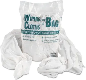 General Supply N250CW01 Bag-A-Rags Reusable Wiping Cloths, Cotton, White, 1lb Pack