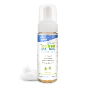 Gentle Tea Tree Oil Foaming Facial Cleanser – 1.6oz – Non-Irritating Eyelid Cleanser & Face Wash with Tea Tree, Chamomile & Shea Butter​