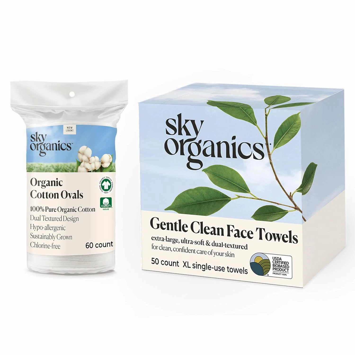 Gentle Clean Face Towels & Cotton Oval Pads