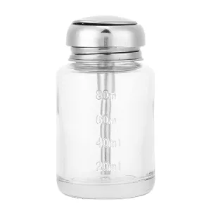 Glass Nail Polish Remover Pump, Empty Container Manicure Accessory Professional Nails Art Remove Dispenser Gel Polishing Travelling Removers for Makeup Toner Micellar Water 80ML(Press Bottle)