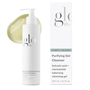Glo Skin Beauty Purifying Gel Cleanser - Salicylic Acid   Niacinamide Face Wash Balances Skin, Targets Clogged Pores, Excess Oil & Breakouts - Gently Exfoliates & Minimizes Appearance of Fine Lines