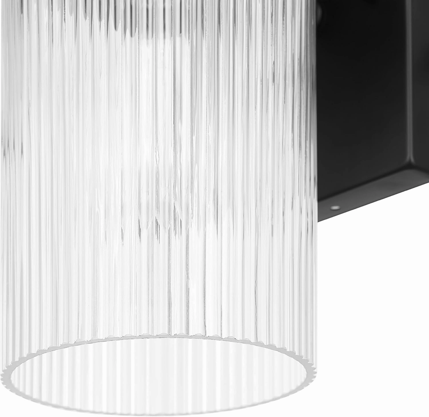 GLOBE Electric 60000027 1-Light Outdoor Wall Sconce, Matte Black, Ribbed Glass Shade, E26 Bulb, Outdoor Lighting Modern, Front Porch Décor, Wall Lighting, Outdoor Light Fixture, Patio Décor