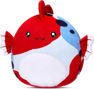 Glow Guards 13-Inch The Koi Fish Plush Pillow Soft Fish Stuffed Animal Toy Cute Multicolored Koi Fish Plush Toy,Gift for Birthday Kids Girls Boys
