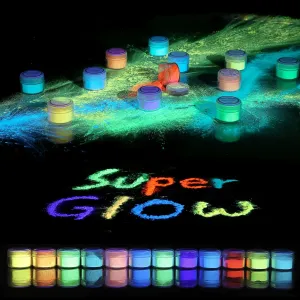 Glow in The Dark Powder,Luminous mica Pigment Powder for Epoxy Resin, glo Fluorescent Dye for Art Painting,Nail Polish,Acrylic Paint,DIY Crafts,Rocks,Slime and Theme Party,neon Color
