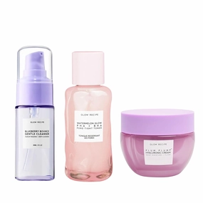 Glow Recipe Blueberry Bounce Gentle Face Cleanser (30 ml)   Watermelon Glow PHA   BHA Facial Toner & Pore Minimizer (40 ml)   Plum Plump Hyaluronic Acid Face Cream (20 ml) - Travel Friendly
