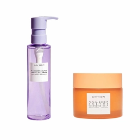 Glow Recipe Clarifying Double Cleanse Duo - Blueberry Gentle Cleanser (160ml)   Papaya Enzyme Cleansing Balm (100ml)