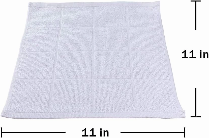 Glynniss Dishcloths Kitchen Highly Absorbent Dish Rags 100% Cotton Dish Cloths for Washing Dishes, Cleaning (11 x 11 Inches, 24 pcs, White)