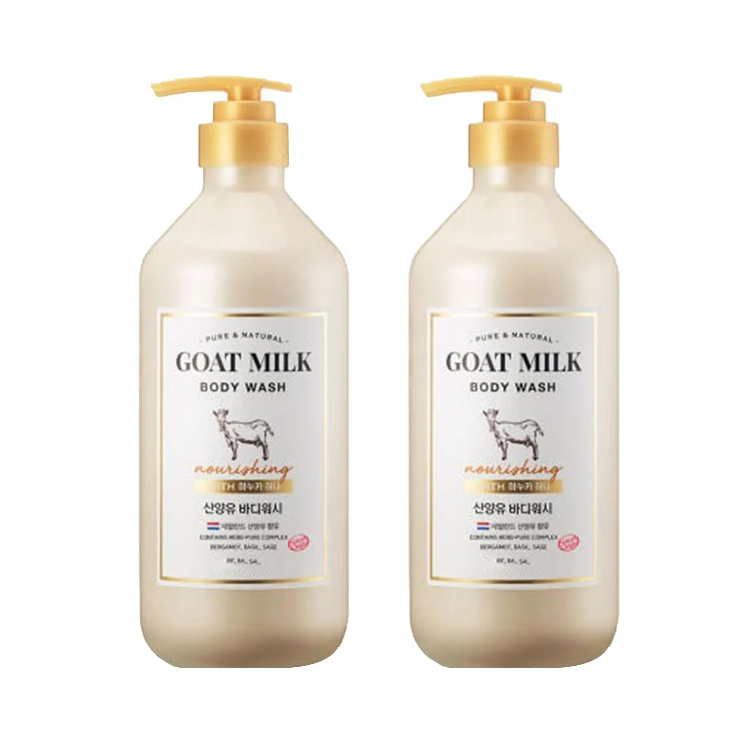 Goat Milk Body Wash with Manuka Honey, Moisturizing pH-Balancing Body Cleanser, 27 fl oz, 2 Pack
