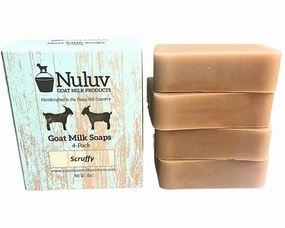 Goat Milk Bar Soap, Powerful Natural Skin Cleanser for All Skin Types, Handmade, Ecofriendly (Scruffy, Pack of 4)