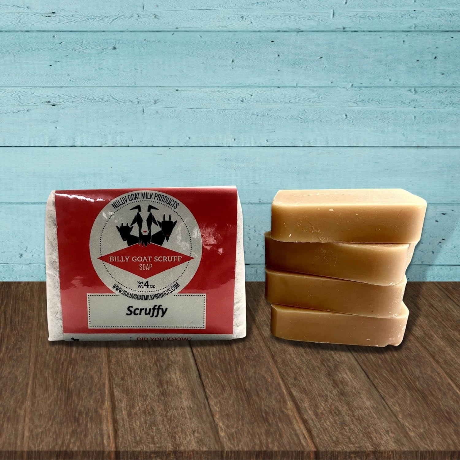 Goat Milk Bar Soap, Powerful Natural Skin Cleanser for All Skin Types, Handmade, Ecofriendly (Scruffy, Pack of 4)