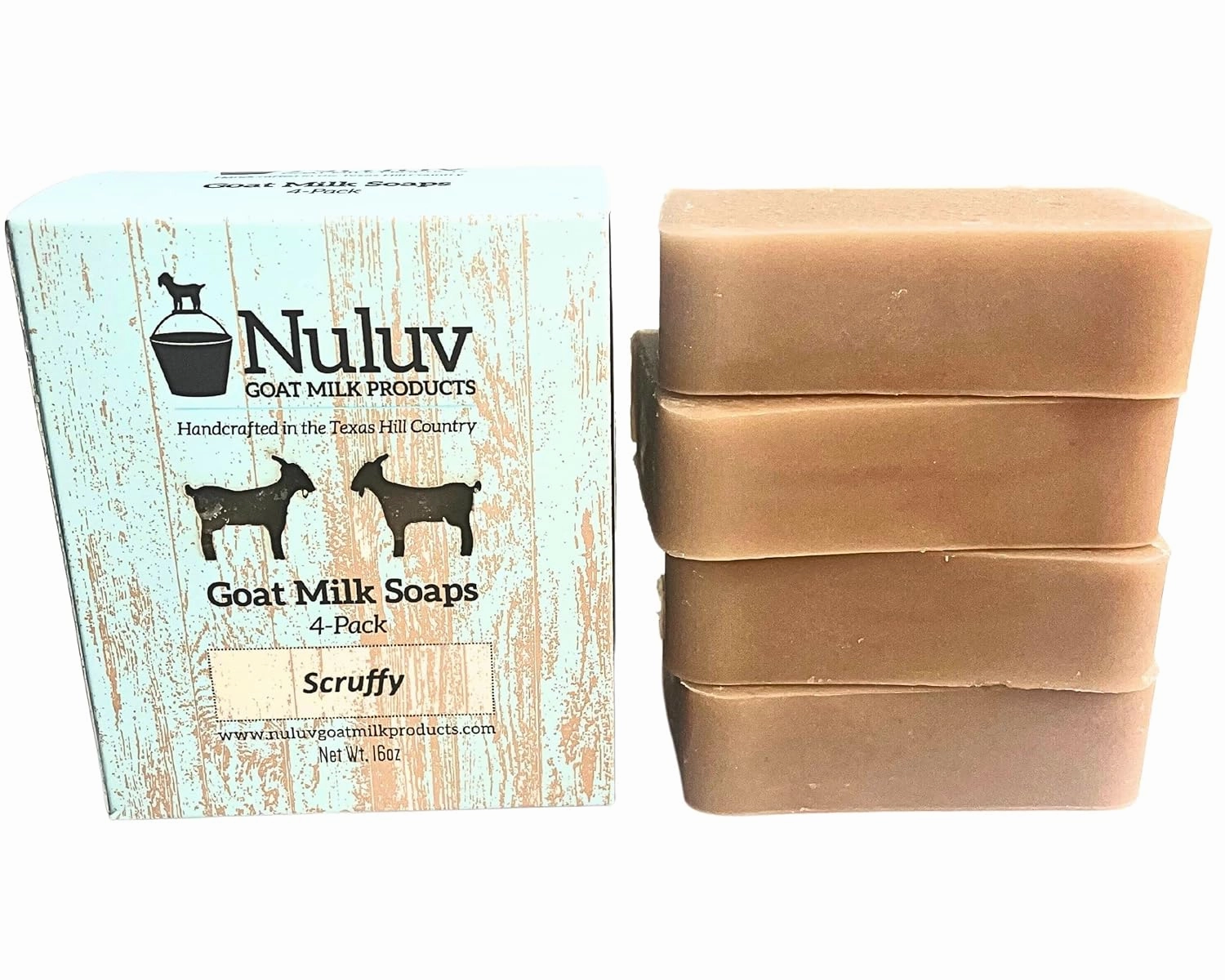 Goat Milk Bar Soap, Powerful Natural Skin Cleanser for All Skin Types, Handmade, Ecofriendly (Scruffy, Pack of 4)