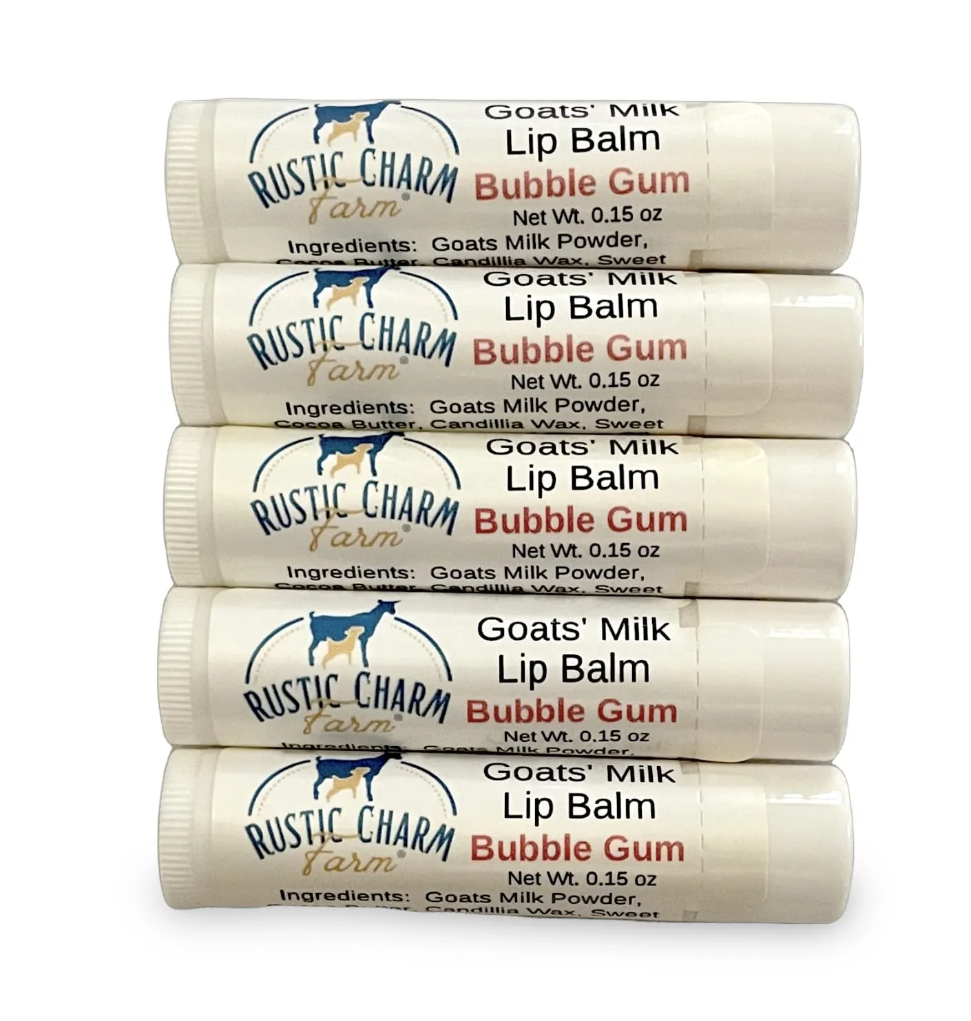 Goats Milk Lip Balm 5 pack (Bubble Gum)